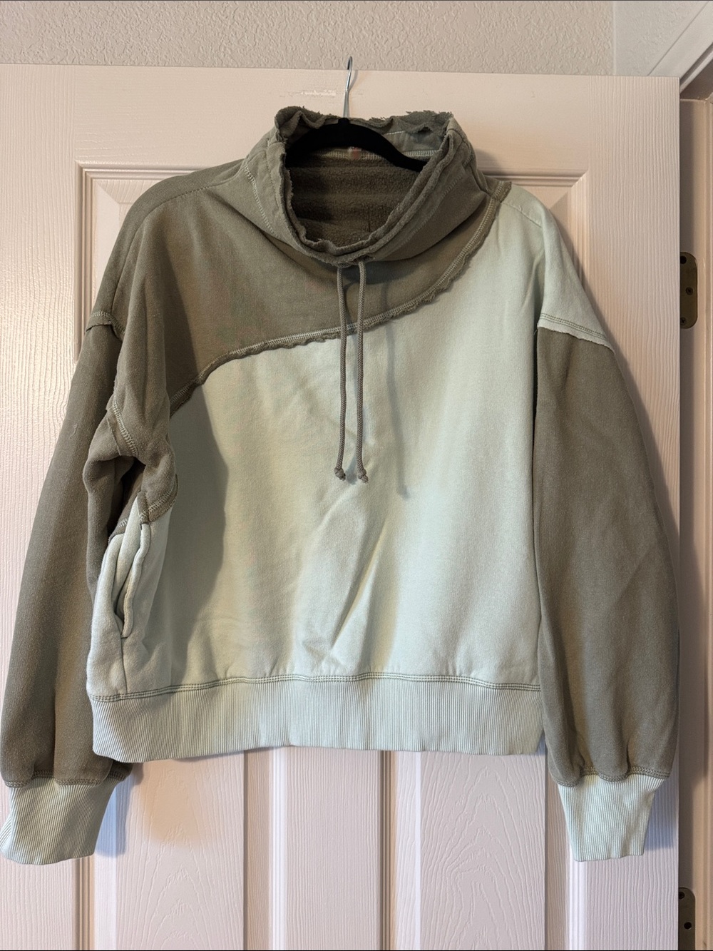 Free People  two tone Sage green Hoodie